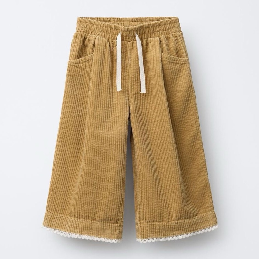 Zara Kids Corduroy Lace Culottes Pants size 1 1/2 years (18 months)
